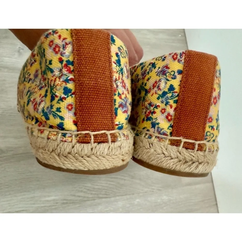 Tory Burch Weston Flat Espadrille Printed Canvas Size 8.5 French Paisley Floral - Picture 8 of 12